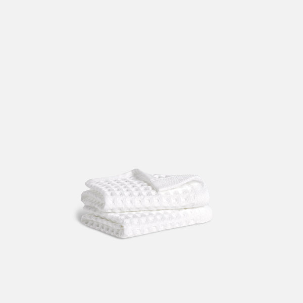 Waffle Washcloths in White by Brooklinen - Holiday Gift Ideas