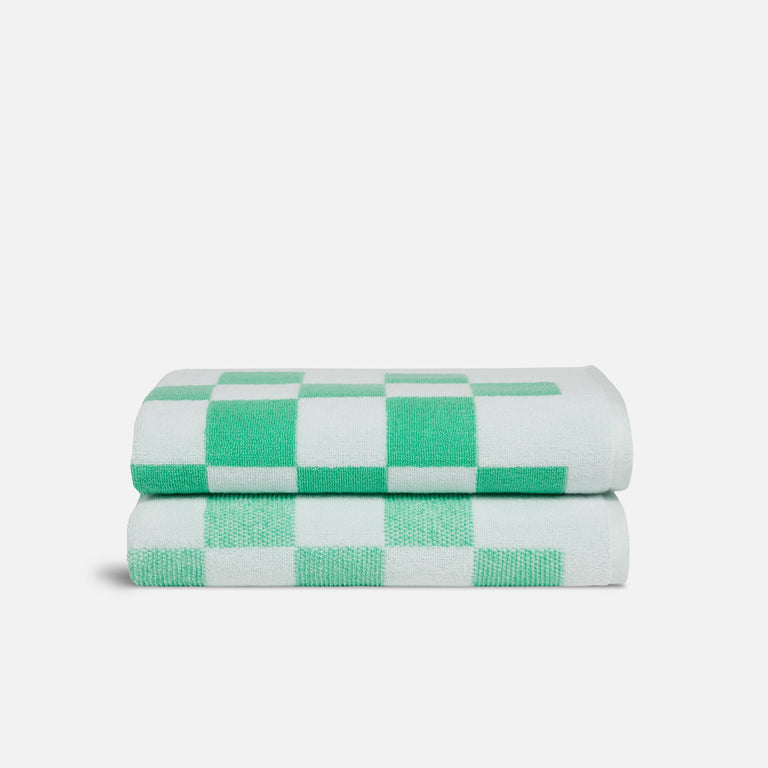 Ownkoti Checkerboard Plaid Colorblock Bath Towel Set – ownkoti
