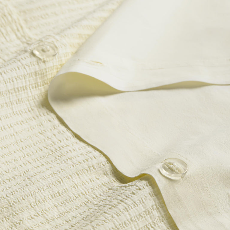 Organic Cotton White Textured Duvet Covers