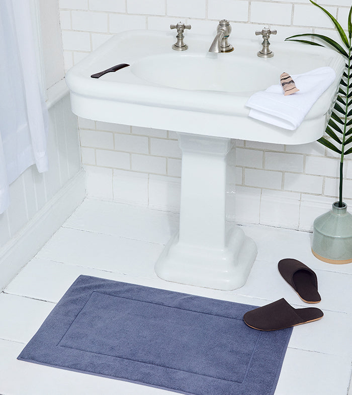 Bath Floor Mat -Rubber Non Slip Quick Dry Super Absorbent Thin Bathroom Rugs  Fit Under Door-Washable Rug for in Front of Bathtub,Shower Room,Sink