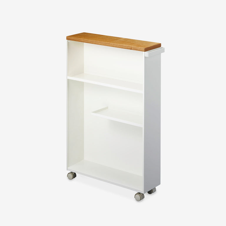 4 Tier Trolley Rack Movable Shelf Freestanding Slim Bathroom Organizer with  Wheels