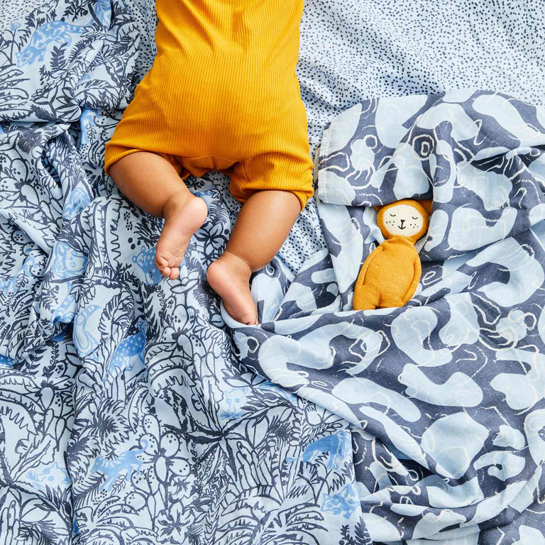 Blue swaddle outlet set